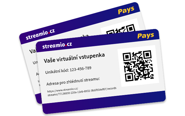 Streamio virtuální vstupenky